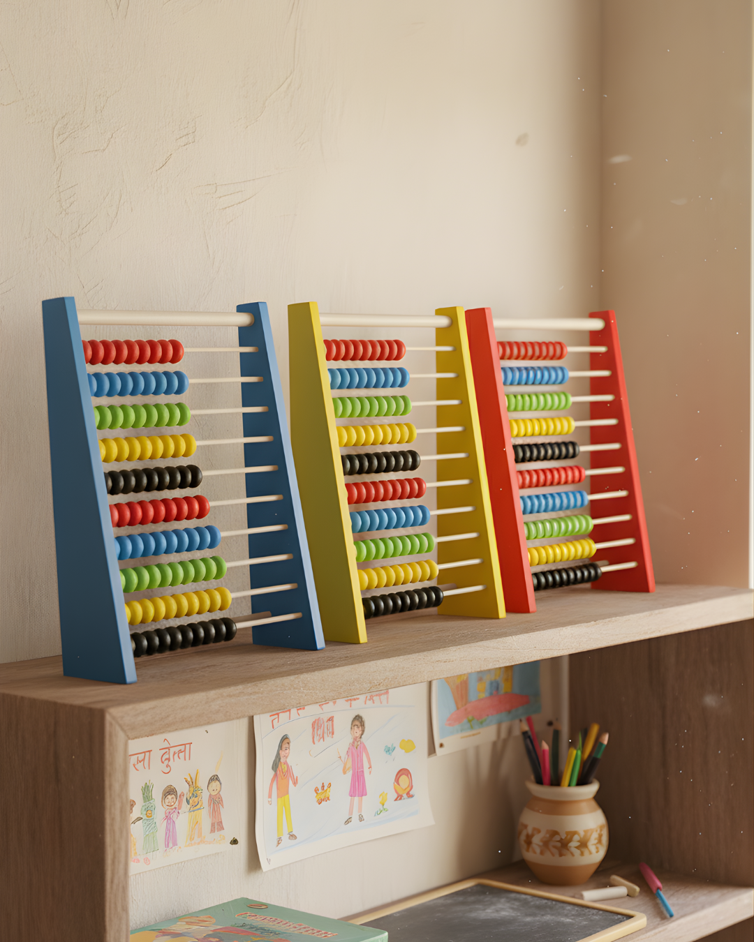 Wooden Abacus for Kids | Classic Montessori Math Toy for Counting, Focus & Early Numeracy Skills