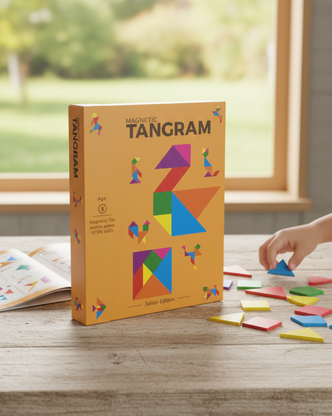 Magnetic Tangram Puzzle Set | STEM Geometry Toy for Creativity, Spatial Reasoning & Brain Development